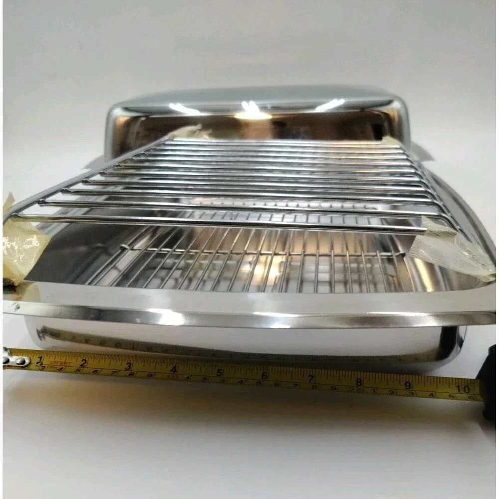 Farberware Korea Stainless Steel Roaster Pan Chafing Pan with Lid & 2 Racks 15
